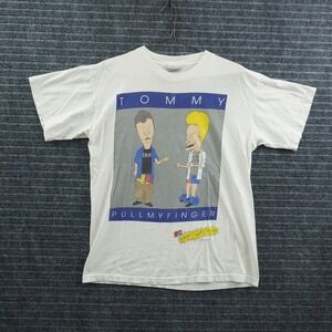 Stanley Desantis Beavis and Butt-Head T-Shirt Mens Large White Tommy Parody